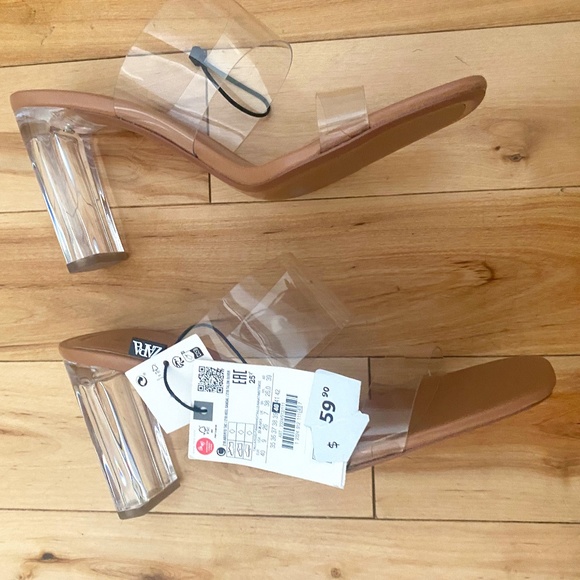 Zara Chic High Heels - CLEAR - BRAND NEW - Picture 5 of 5